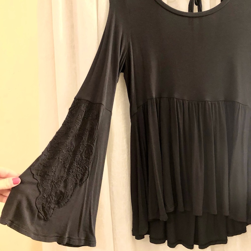 American Eagle Lace Flair Sleeve Babydoll Top